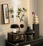 ⁦فواحة مضيئة على شكل جرامافون مع صوت ضوضاء بيضاء وسبيكر بلوتوث بخزان 250 ملي لتعطير المنزل بريموت للتحكم⁩ - الصورة ⁦3⁩