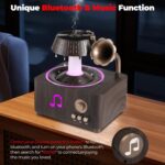 ⁦فواحة مضيئة على شكل جرامافون مع صوت ضوضاء بيضاء وسبيكر بلوتوث بخزان 250 ملي لتعطير المنزل بريموت للتحكم⁩ - الصورة ⁦7⁩