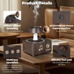 ⁦فواحة مضيئة على شكل جرامافون مع صوت ضوضاء بيضاء وسبيكر بلوتوث بخزان 250 ملي لتعطير المنزل بريموت للتحكم⁩ - الصورة ⁦10⁩