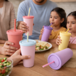 ⁦كوباية 500 ملي بغطاء محكم الغلق وشاليموه لشرب المياة والعصائرالمثلجة⁩ - الصورة ⁦4⁩