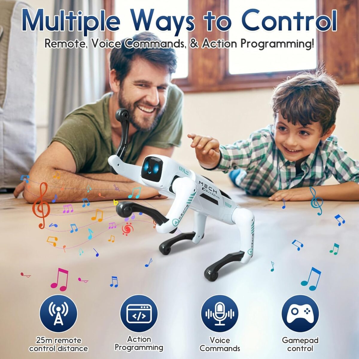 ⁦لعبة روبوت ذكي بتصميم كلب بتقنية تفاعلية مع حركات وموسيقى مع ذراع تحكم عن بعد⁩ - الصورة ⁦9⁩