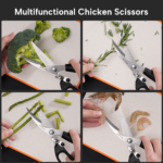 ⁦مقص مطبخ بسوسته و مفتاح امان لتقطيع الفراخ والخضروات متعدد الاستخدامات⁩ - الصورة ⁦5⁩