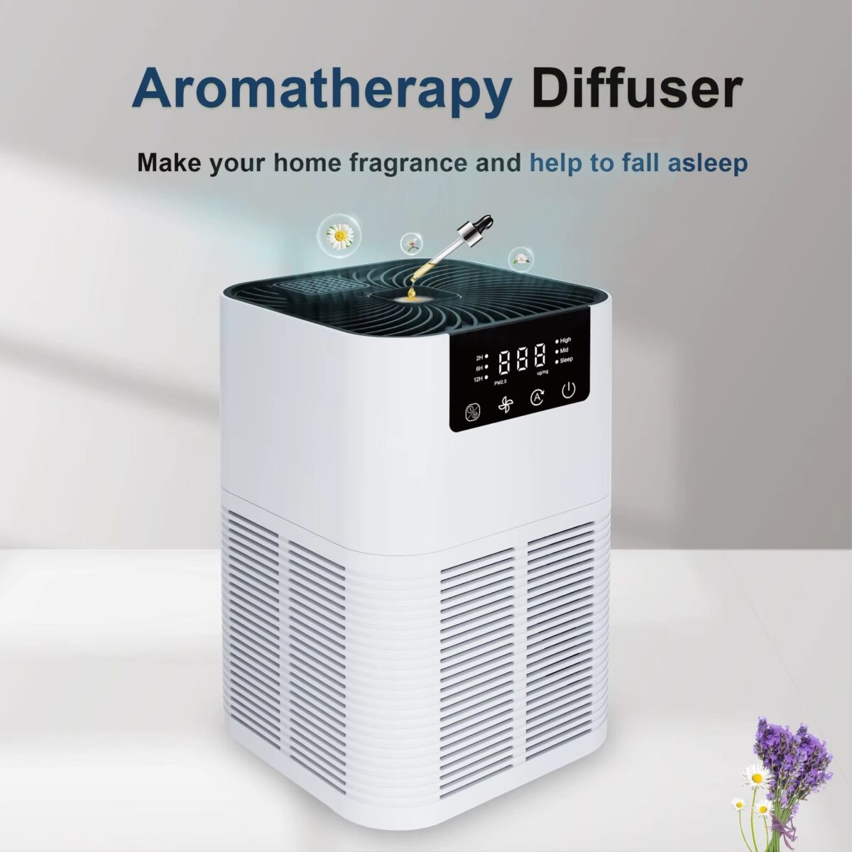 ⁦منقي هواء ومرطب بشاشة ليد تاتش ب 3 سرعات لتنقية هواء المنزل والمكتب⁩ - الصورة ⁦2⁩