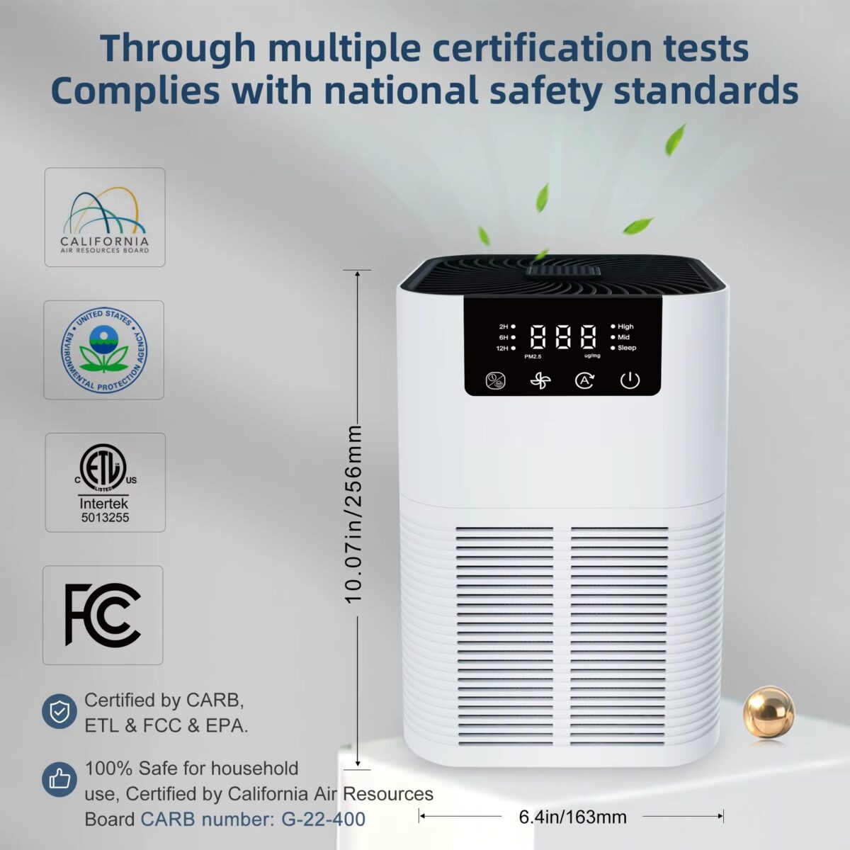 ⁦منقي هواء ومرطب بشاشة ليد تاتش ب 3 سرعات لتنقية هواء المنزل والمكتب⁩ - الصورة ⁦4⁩