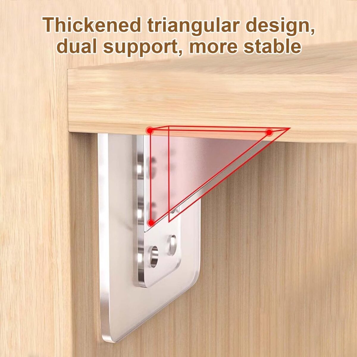 ⁦هوك أرفف شفاف بدبل فيس لتثبيت الأرفف والألواح بدون حفر قطعتين⁩ - الصورة ⁦4⁩