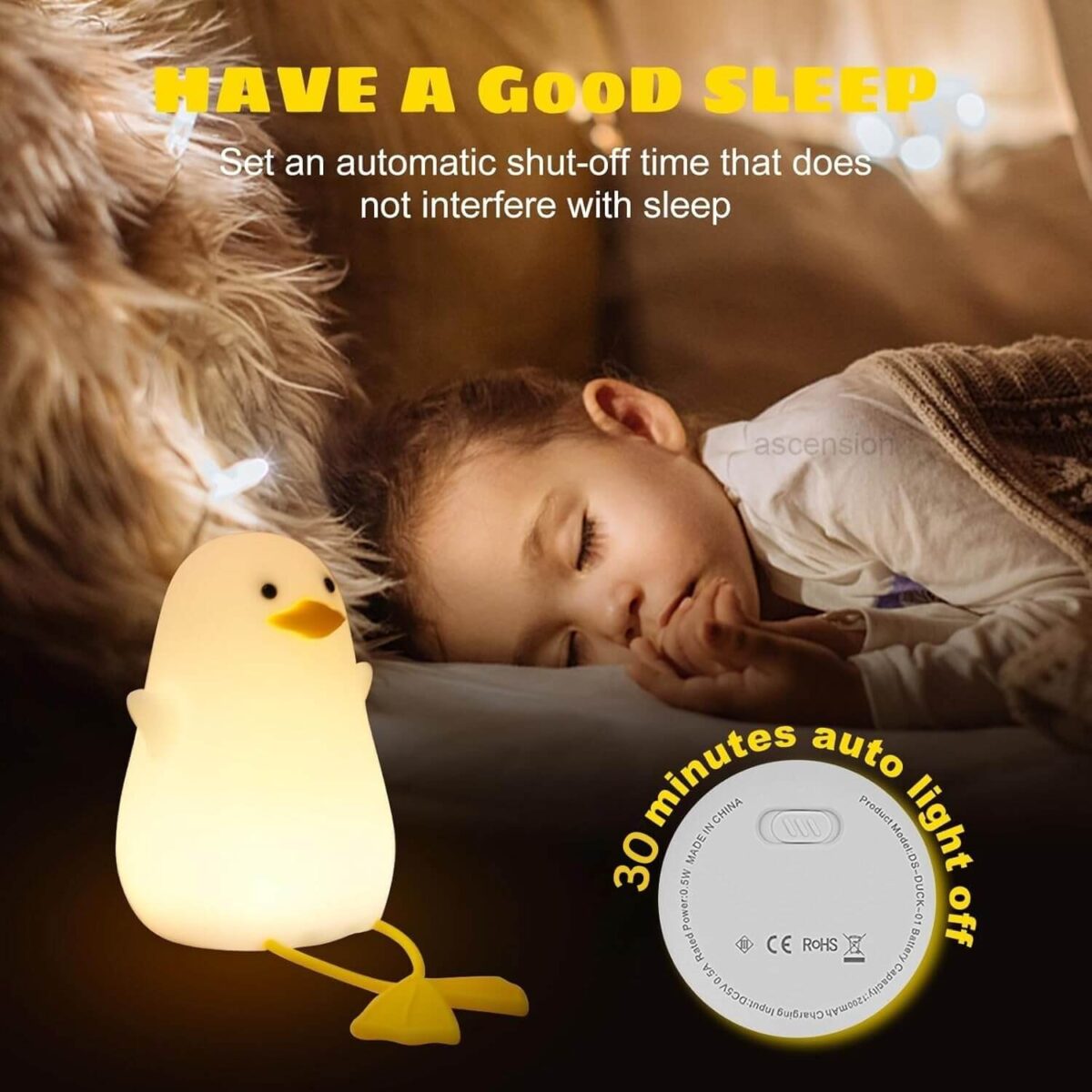 ⁦وناسة سيليكون بتصميم بطة بأرجل طويلة ب 8 ألوان إضاءة مختلفة بيو اس بي للشحن⁩ - الصورة ⁦7⁩