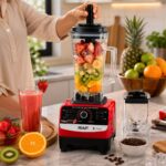 ⁦خلاط للخضروات والفواكه 2 * 1 مع مطحنة كهربائية بقدرة 2400 واط⁩ - الصورة ⁦3⁩