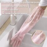 ⁦جوانتي كوع وتربروف بتصميم الزهور قابل لإعادة الاستخدام لتنظيف الأطباق والأعمال التنظيفية للمنزل⁩ - الصورة ⁦5⁩