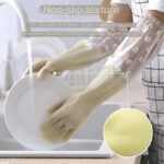 ⁦جوانتي كوع وتربروف بتصميم الزهور قابل لإعادة الاستخدام لتنظيف الأطباق والأعمال التنظيفية للمنزل⁩ - الصورة ⁦6⁩