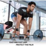 ⁦خطافات رفع الأثقال بحزام معصم مبطن لدعم القبضة أثناء التمرين⁩ - الصورة ⁦2⁩