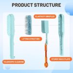 ⁦فرشة شعر لفك التشابك ذاتية التنظيف بتصميم قابل للسحب⁩ - الصورة ⁦2⁩