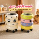 باسكت قمامة بغطاء تاتش بتصميم كرتوني لطيف سعة 12 لتر لغرف الأطفال