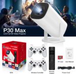 ⁦بروجكتور سمارت P30 Max للأفلام والألعاب مع 2 ذراع تحكم ودعم 4K وWiFi ودوران 180 درجة⁩ - الصورة ⁦2⁩