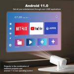 ⁦بروجكتور سمارت P30 Max للأفلام والألعاب مع 2 ذراع تحكم ودعم 4K وWiFi ودوران 180 درجة⁩ - الصورة ⁦5⁩