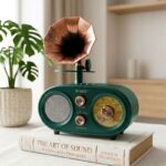 ⁦راديو بتصميم جرامافون كلاسيك مع بلوتوث وبطارية قابلة للشحن⁩ - الصورة ⁦2⁩