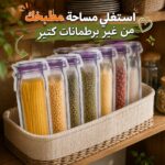 طقم أكياس تخزين بلاستيك شكل برطمان  500 مل 10 قطع