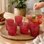 طقم كوبايات بتصميم مزخرف لشرب العصائر 6 قطع