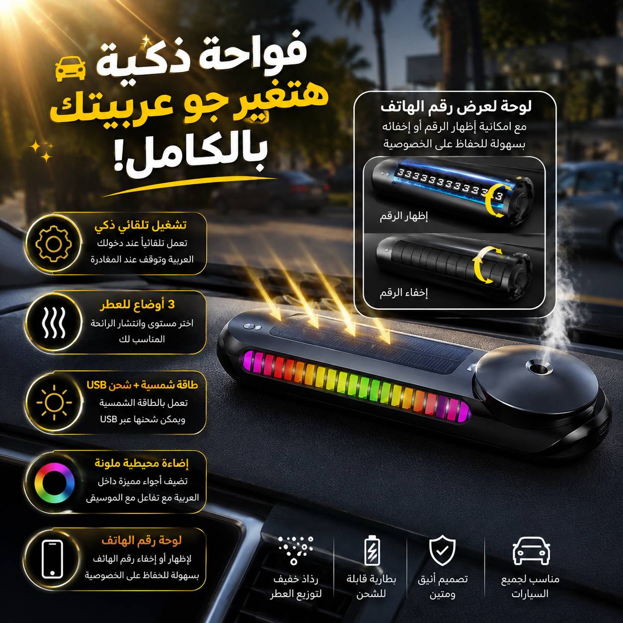فواحة-عطرية-للسيارة-بالطاقة-الشمسية-تعمل-تلقائيًا-بإضاءة-ملونة-مع-عرض-رقم-الهاتف-للباركينج_All_28884_8.jpeg فواحة عطرية للسيارة بالطاقة الشمسية تعمل تلقائيًا بإضاءة ملونة مع عرض رقم الهاتف للباركينج - الصورة 1