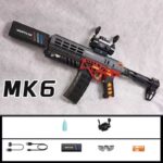 ⁦مسدس كرات جل MK6 كهربائي بإضاءة LED وتأثير دخان وسكوب وبطارية قابلة لإعادة الشحن⁩ - الصورة ⁦2⁩