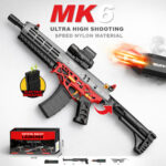 مسدس كرات جل MK6 كهربائي بإضاءة LED وتأثير دخان وسكوب وبطارية قابلة لإعادة الشحن
