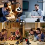 ⁦أباجورة مكتب LED 4 في 1 بشاحن لاسلكي وحامل موبايل وأقلام مع 3 درجات إضاءة⁩ - الصورة ⁦5⁩