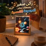 بلورة ثلاثية الأبعاد مضيئة بتصميم المجموعة الشمسية بقاعدة منفصلة