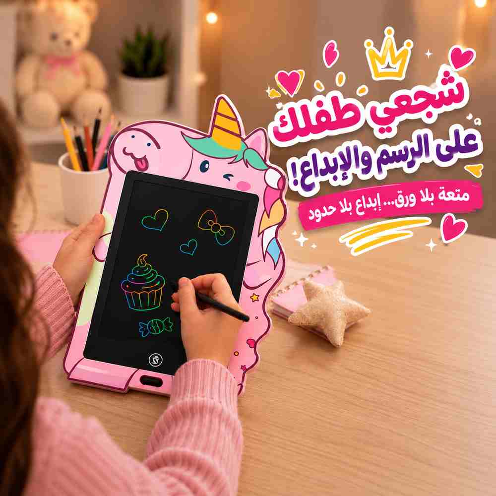 تابلت-تعليمي-للأطفال-بشكل-يونيكورن-8.5-بوصة-للرسم-والكتابة-وتعلم-الألوان-مع-قلم-وزر-مسح-وقفل-الشاشة_All_28817_8.jpeg تابلت تعليمي للأطفال بشكل يونيكورن 8.5 بوصة للرسم والكتابة وتعلم الألوان مع قلم وزر مسح وقفل الشاشة - الصورة 1