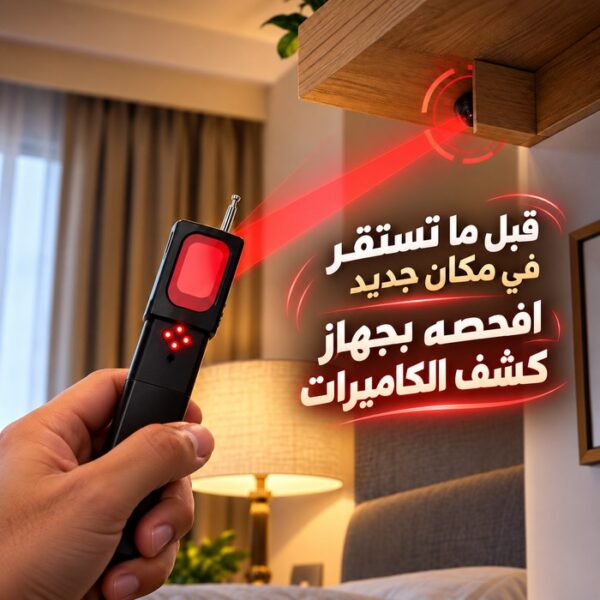 جهاز كشف الكاميرات المخفية وأجهزة التنصت وتتبع GPS محمول للسفر والفنادق