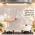 رول استيكر شفاف لاصق وتربروف لحوائط المطبخ لمنع تكون الدهون قابل للقص