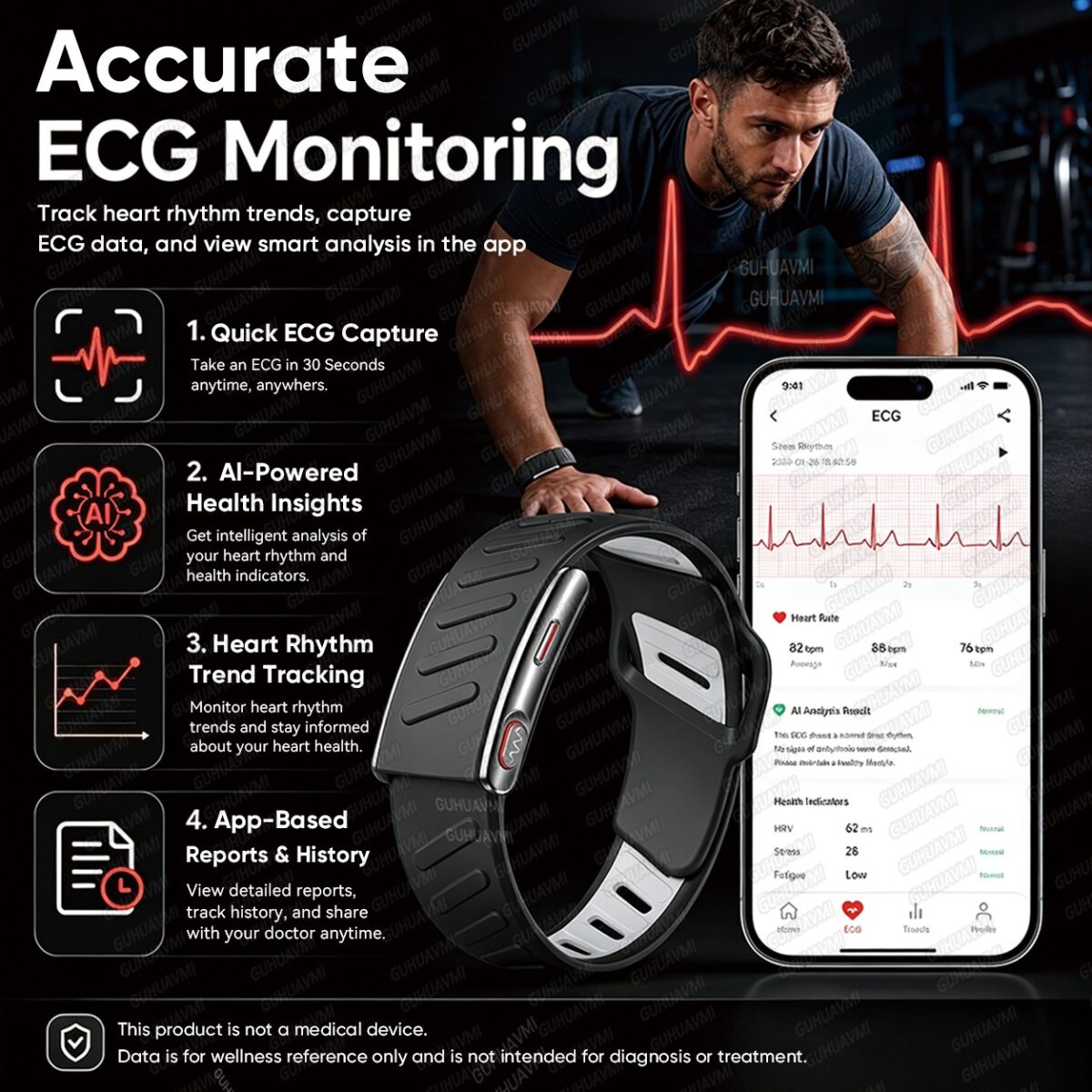 ⁦سوار TREKO ONE الذكي بدون شاشة لمتابعة الصحة واللياقة البدنية مع بلوتوث وتطبيق G band⁩ - الصورة ⁦10⁩