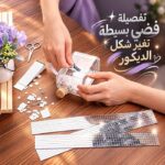 شريط زجاجي ذاتي اللصق بطول 1 متر*4سم لتزيين الحوائط والمرايات باللون الفضي.