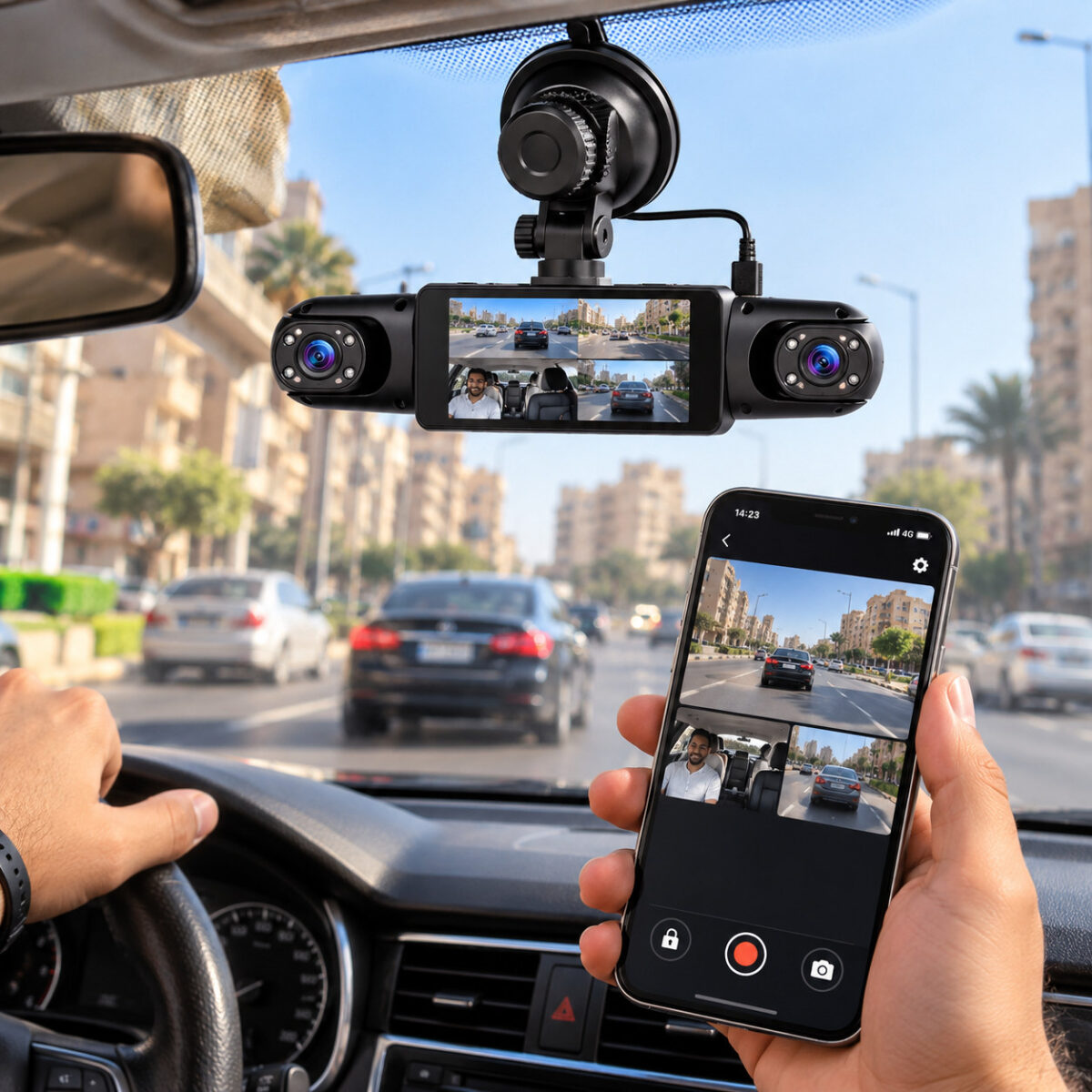 ⁦كاميرا مراقبة للسيارة 4 كاميرات أمامية وخلفية وجانبية بدقة 1080P ورؤية ليلية⁩ - الصورة ⁦2⁩