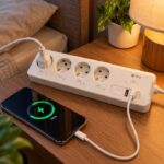 ⁦مشترك كهربائي ذكي 16 أمبير بـ 4 مخارج و2 منفذ USB وواي فاي للتحكم من الموبايل ومتابعة استهلاك الكهرباء⁩ - الصورة ⁦3⁩